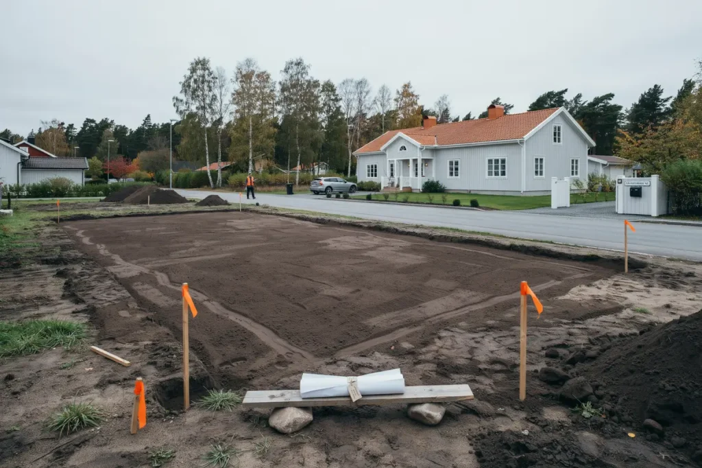 projekteringsstart och markarbeten inf r villabyggnation i s vast